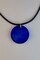 Handcrafted Navy Blue and White Circle Pendant Necklace or Keychain product 1